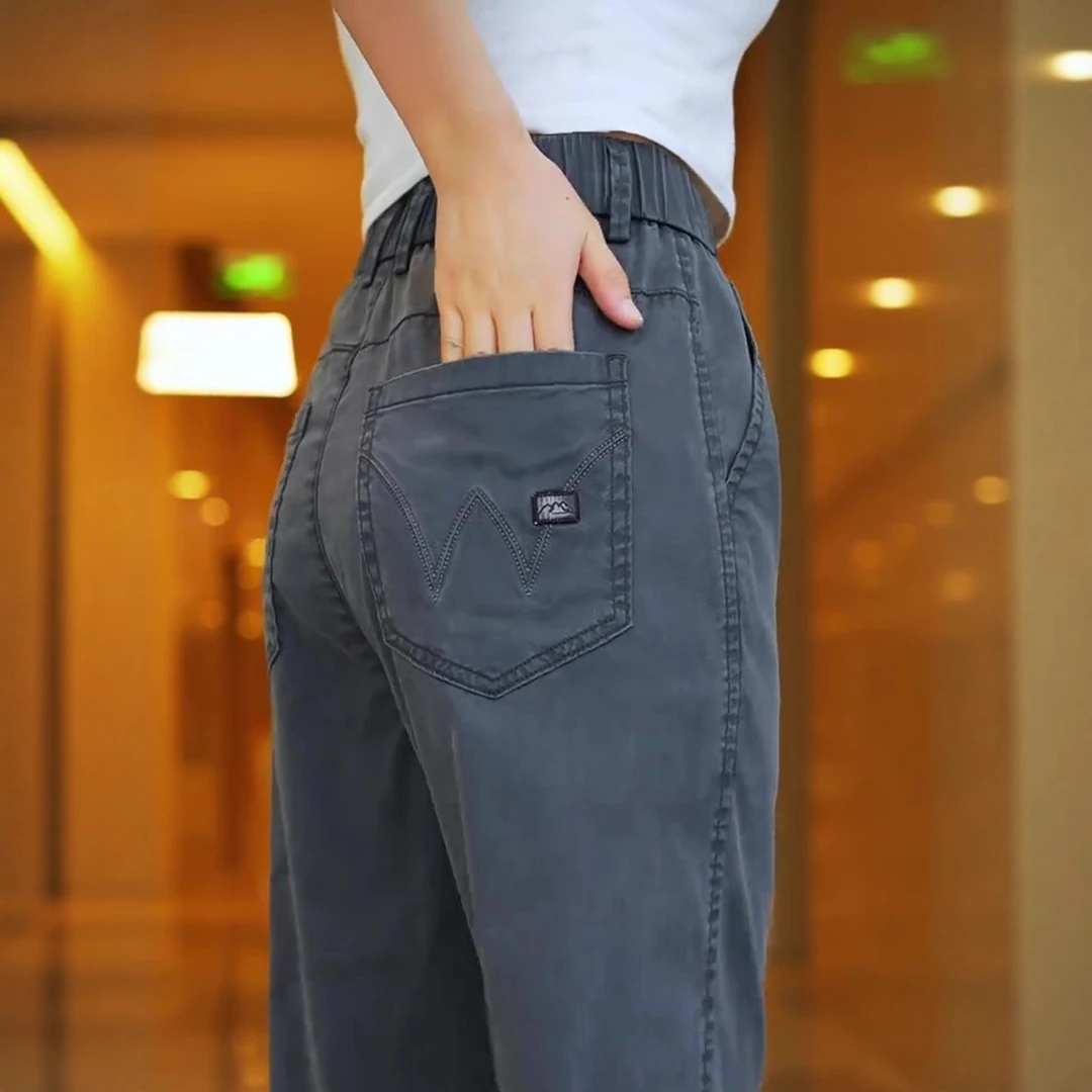 稻草人2025新款宽松大码男士长裤天丝莱赛尔夏季薄款透气百搭男裤