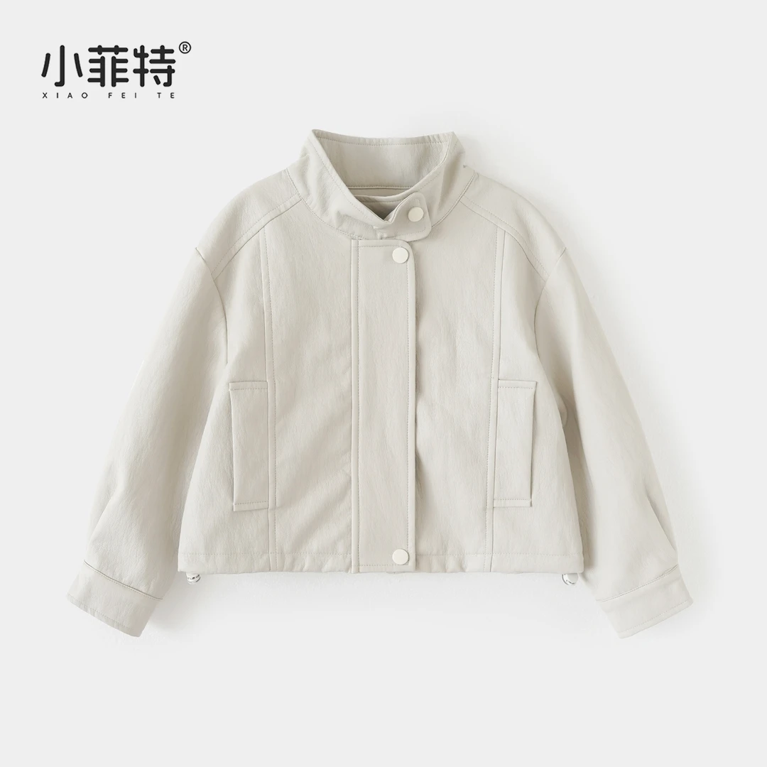 小菲特女童秋装新款时尚皮衣中大童休闲上衣儿童外套BGYQ52955