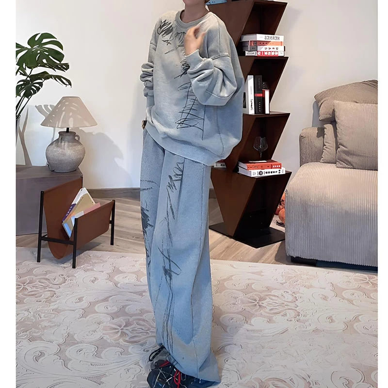 ZUOXIAOQI涂鸦洗水炒色套装43（前衣长63-65后长72-74胸围130-138）