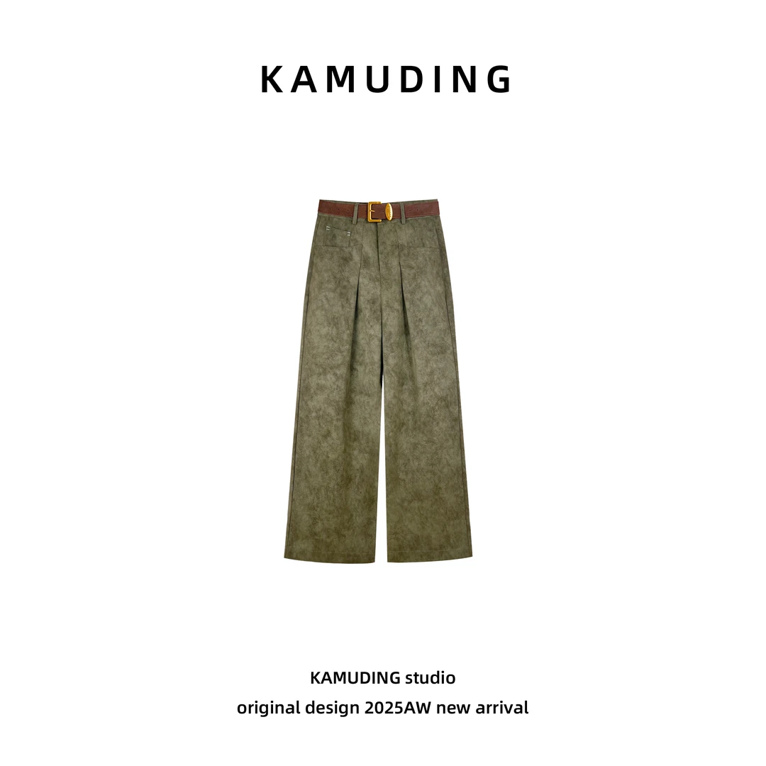 KAMUDING2025新款Y47时尚百搭显瘦气质垂感休闲直筒裤25275