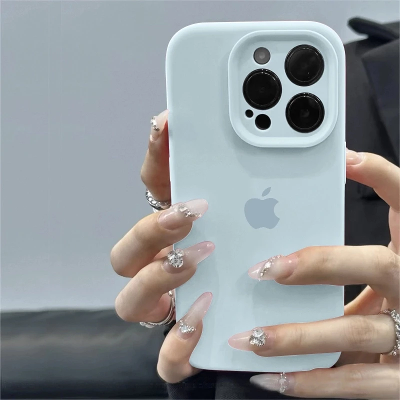 新天蓝液态硅胶适用iPhone16手机壳苹果15/14全包13pro防摔12软糯