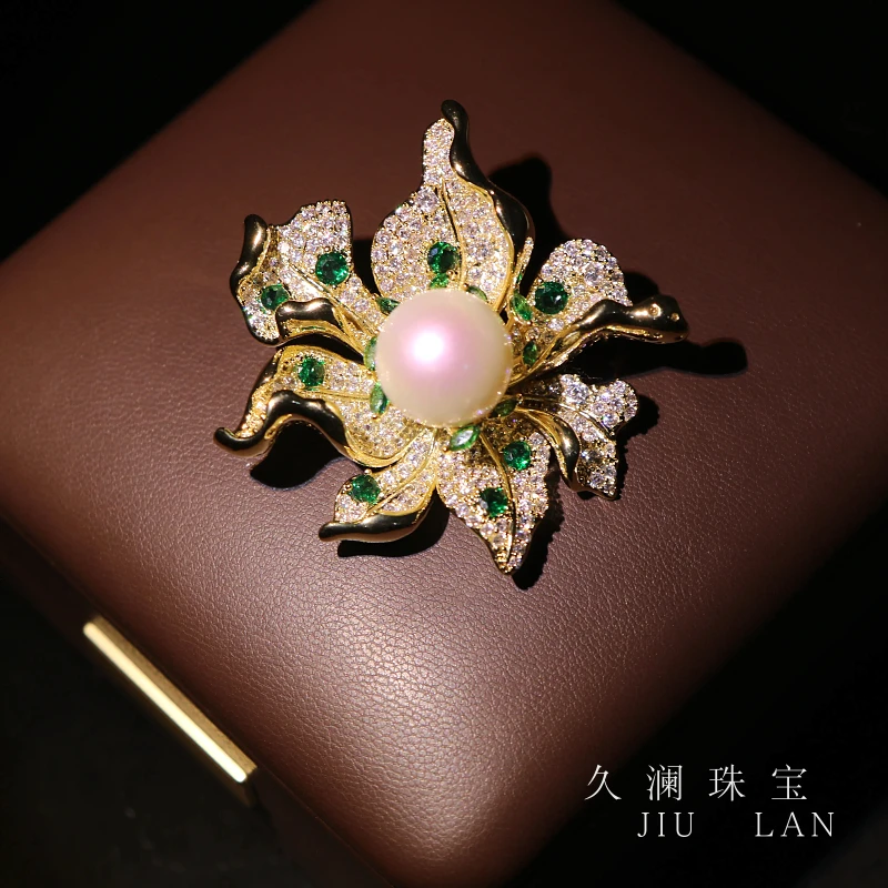 天然淡水珍珠高定胸针珠宝款 A066