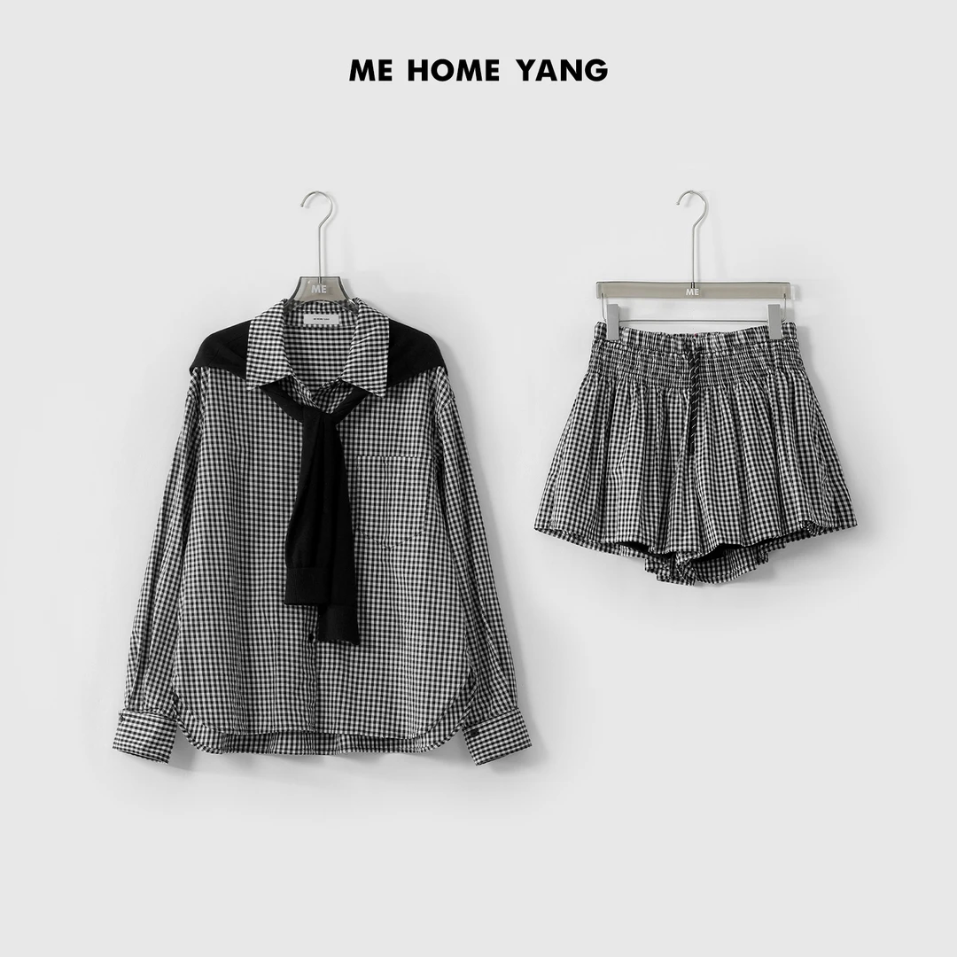 ME【纽约杂志社】棉混纺高知美学懒人套装显瘦一手长套装MESS1073