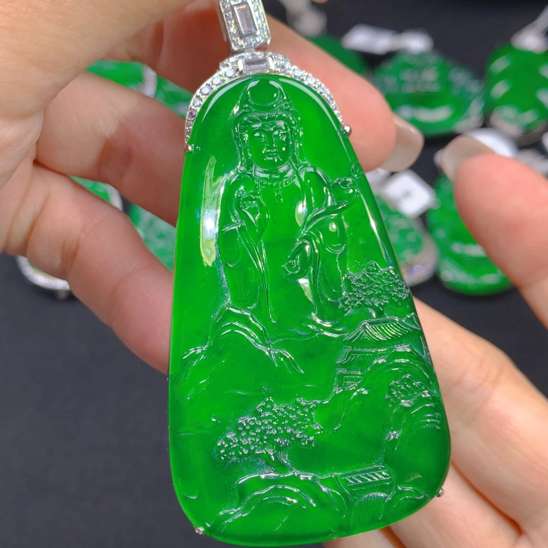 翡翠颈饰银S925镶嵌111111111