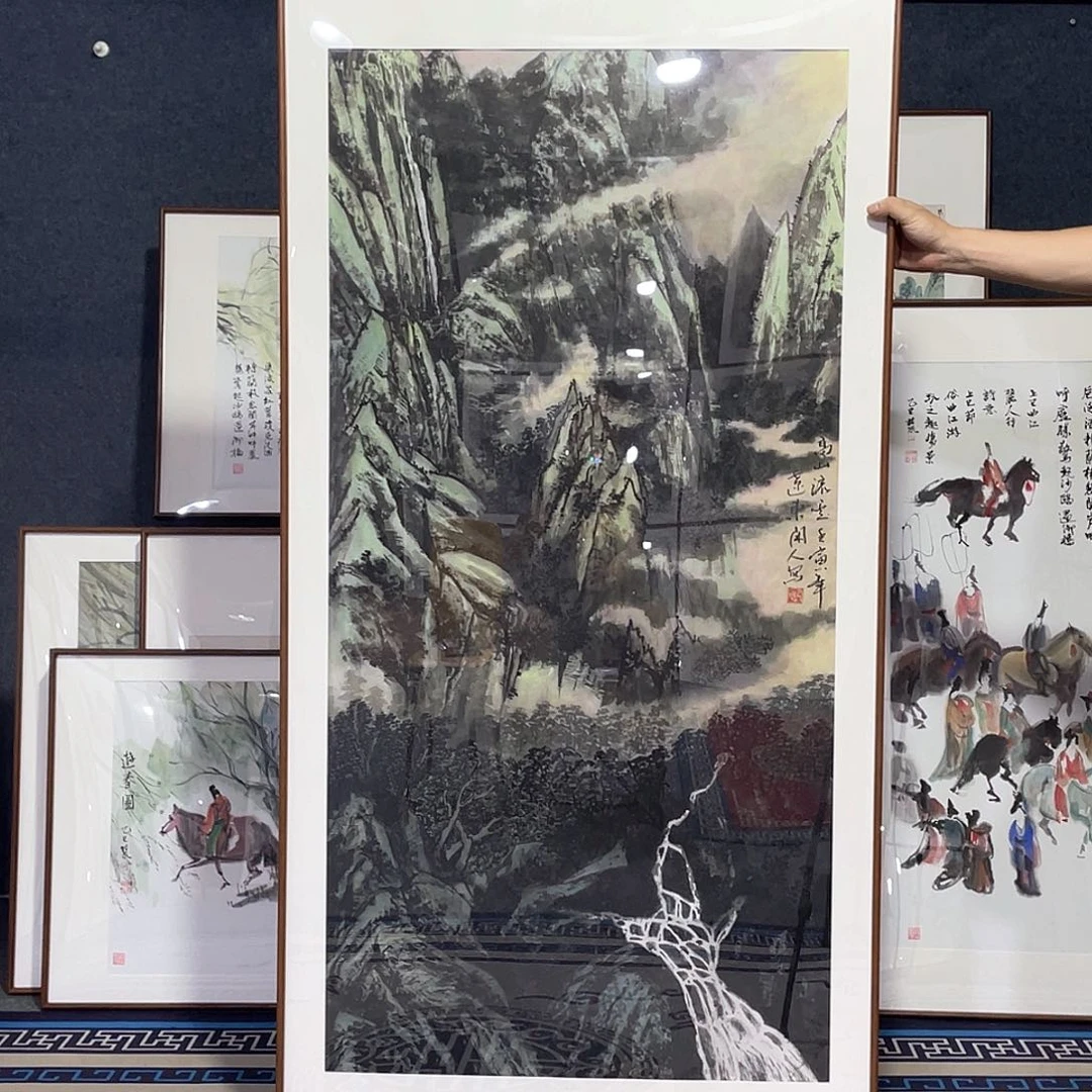 国画手绘画作品带框80/160