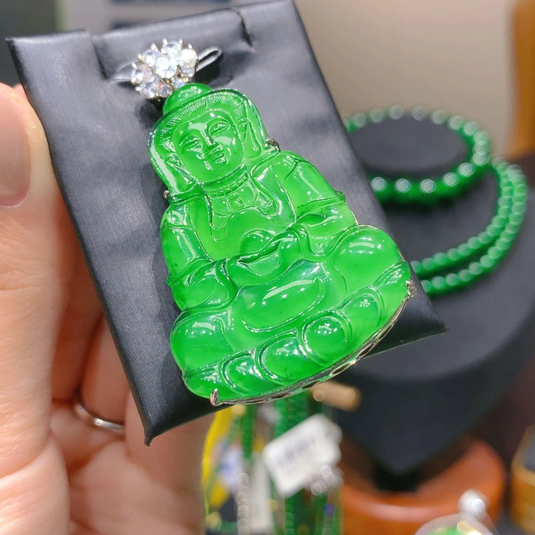 【闪购商品】颈饰银S925镶嵌翡翠6柒姐