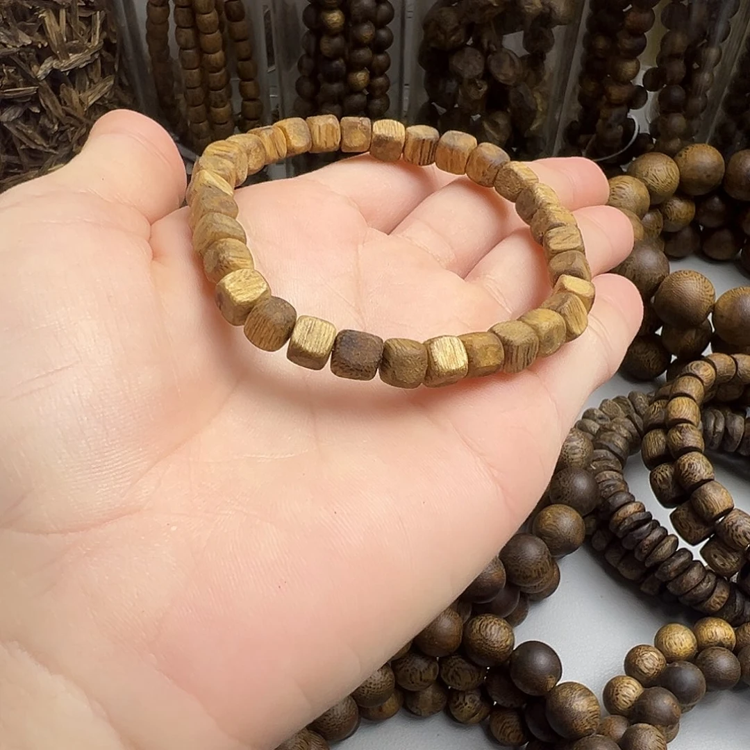 沉香沉香碎屑奇楠黄油格方珠单圈（福利款）