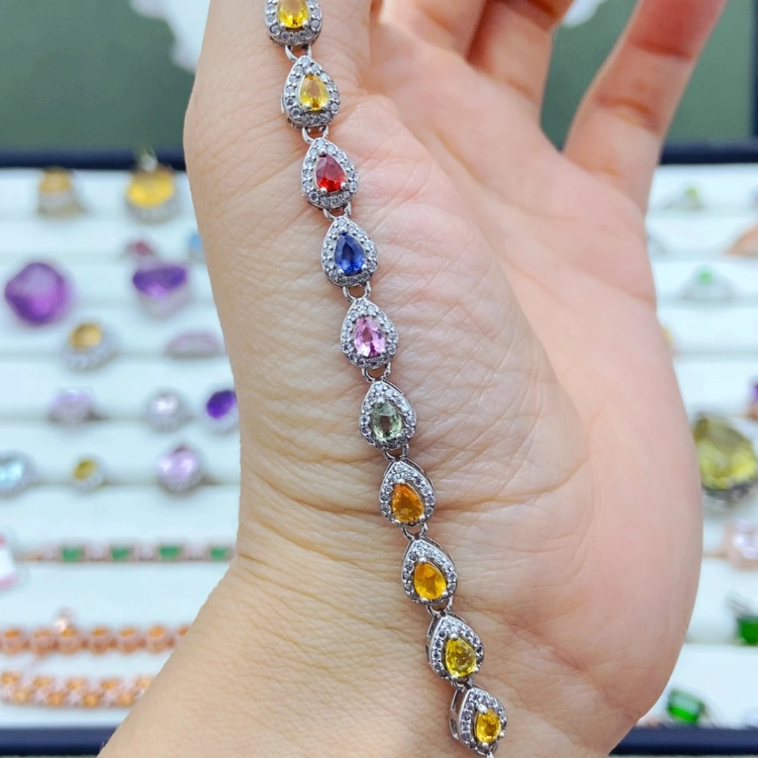 手链蓝宝石银S925镶嵌