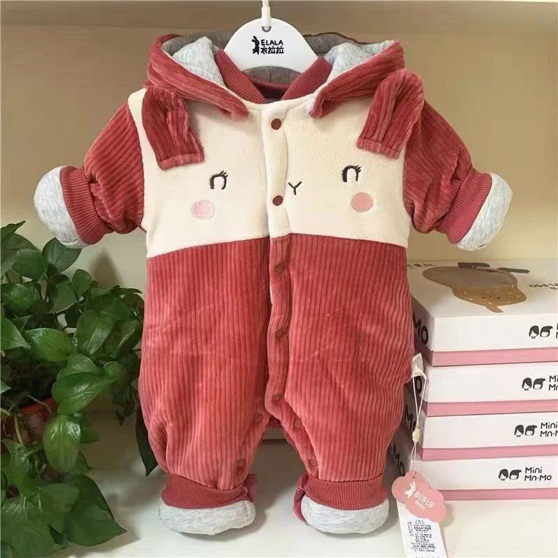 小拉拉萌兔莫卡闭裆连体衣一件过冬棉衣（4196）