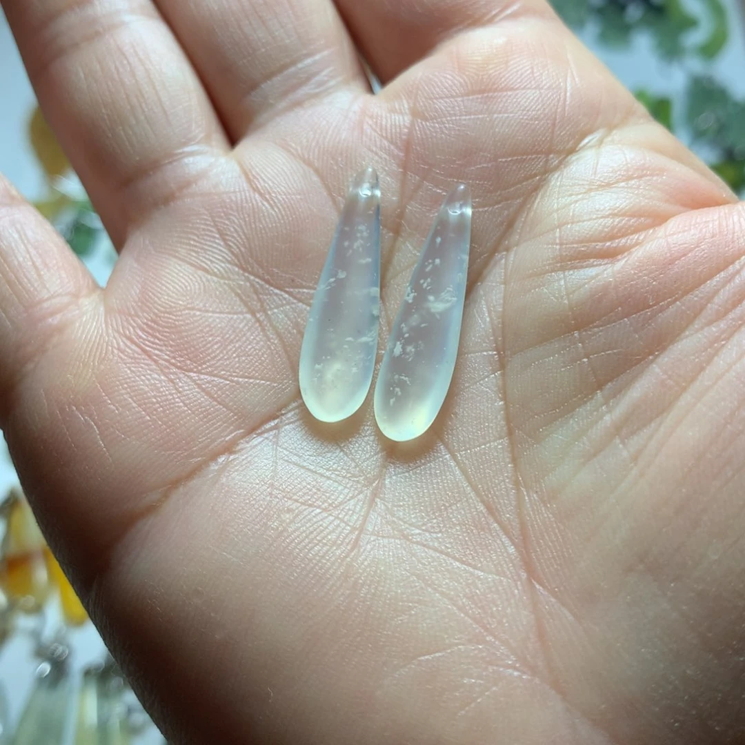 蛇纹石玉耳环银S925镶嵌武*五