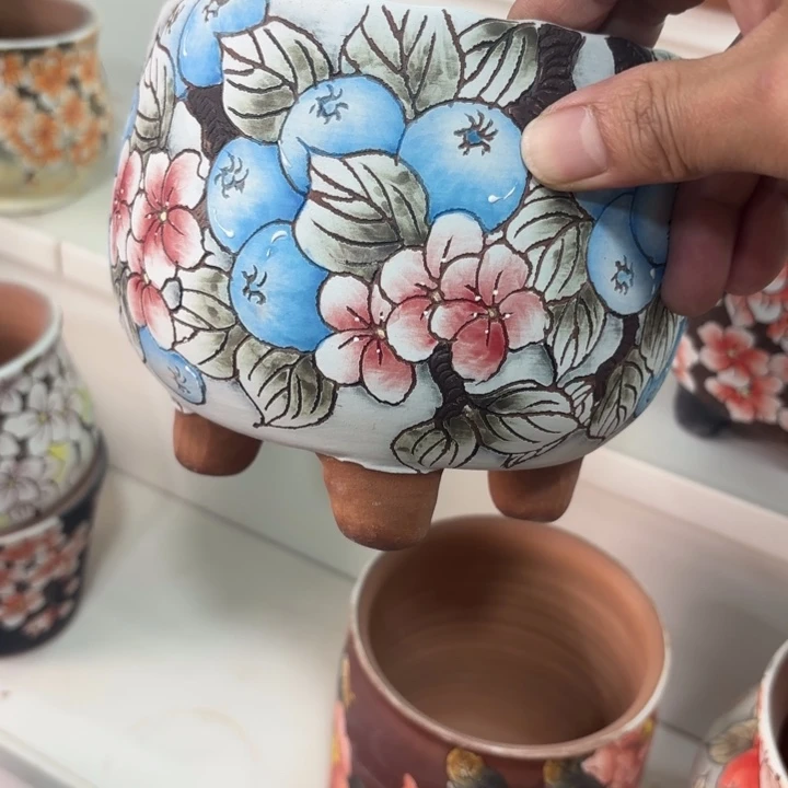 紫砂花盆啠*啠水晶花盆8微瑕