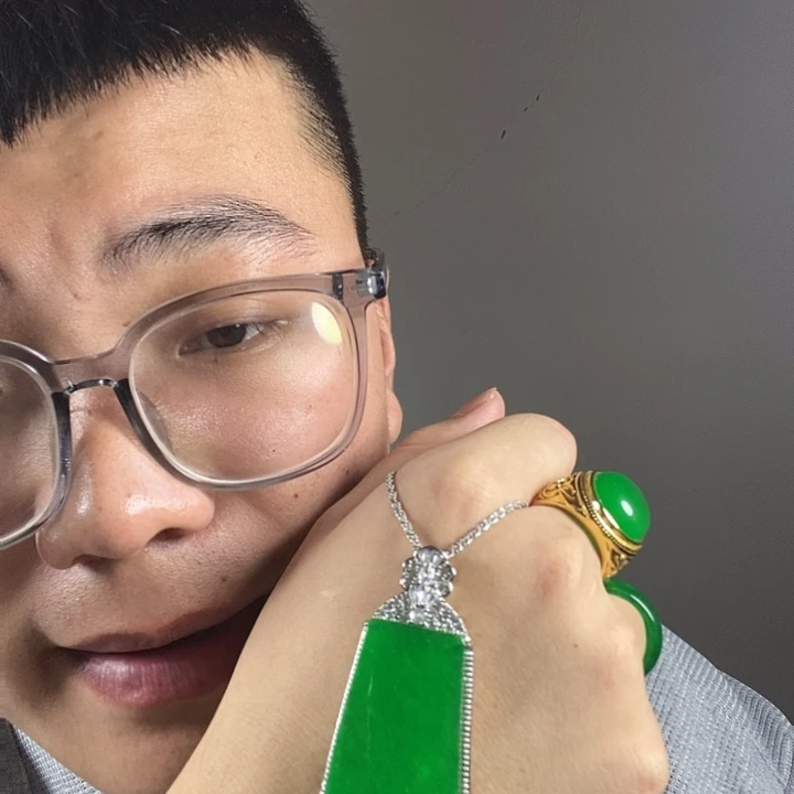 吊坠(赠链)未镶嵌翡翠高端时尚豪镶无事牌吊坠