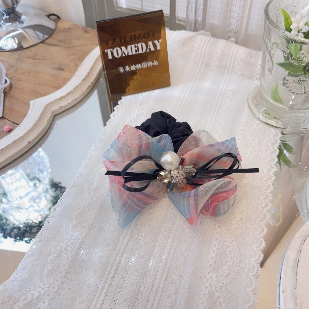 W722韩系氛围精致质感轻奢简约春夏减龄彩虹发绳