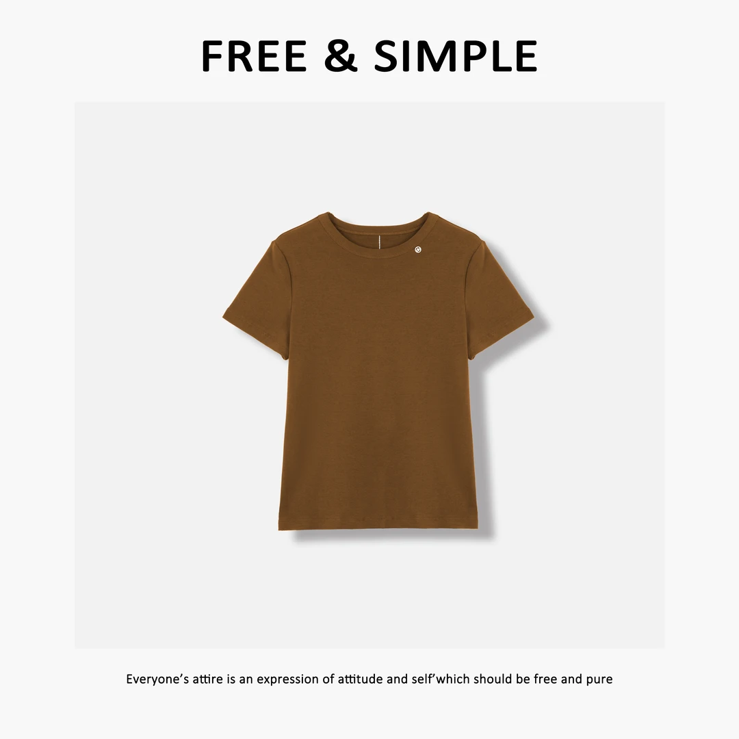 Free&Simple-'月光银河T'极简时尚韩系小众感抽条T恤-7127
