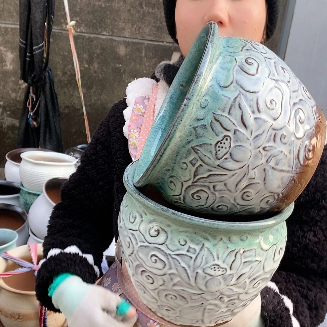 紫砂花盆瑕疵口20高16