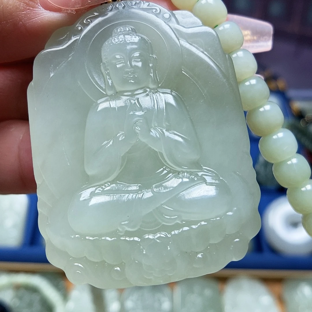 和田玉颈饰未镶嵌娃*?