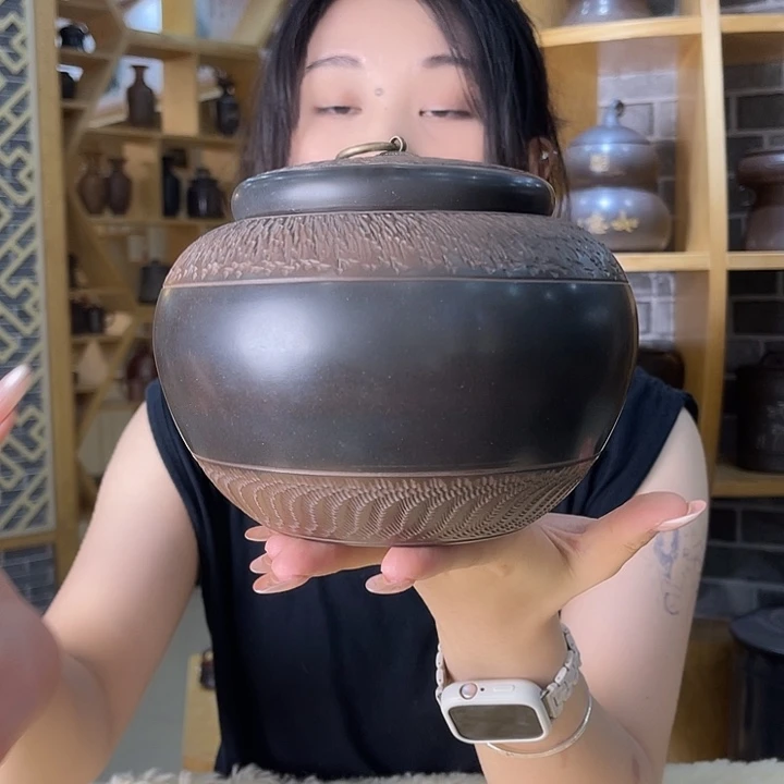 钦州坭兴陶茶叶罐半斤装 跳刀工艺 重磅福利