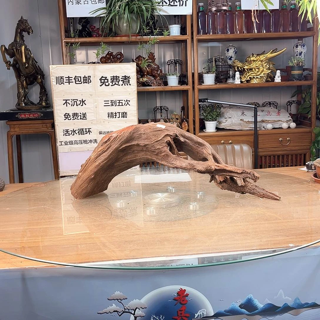 莫***中茶壶紫砂一木成景，一体成型