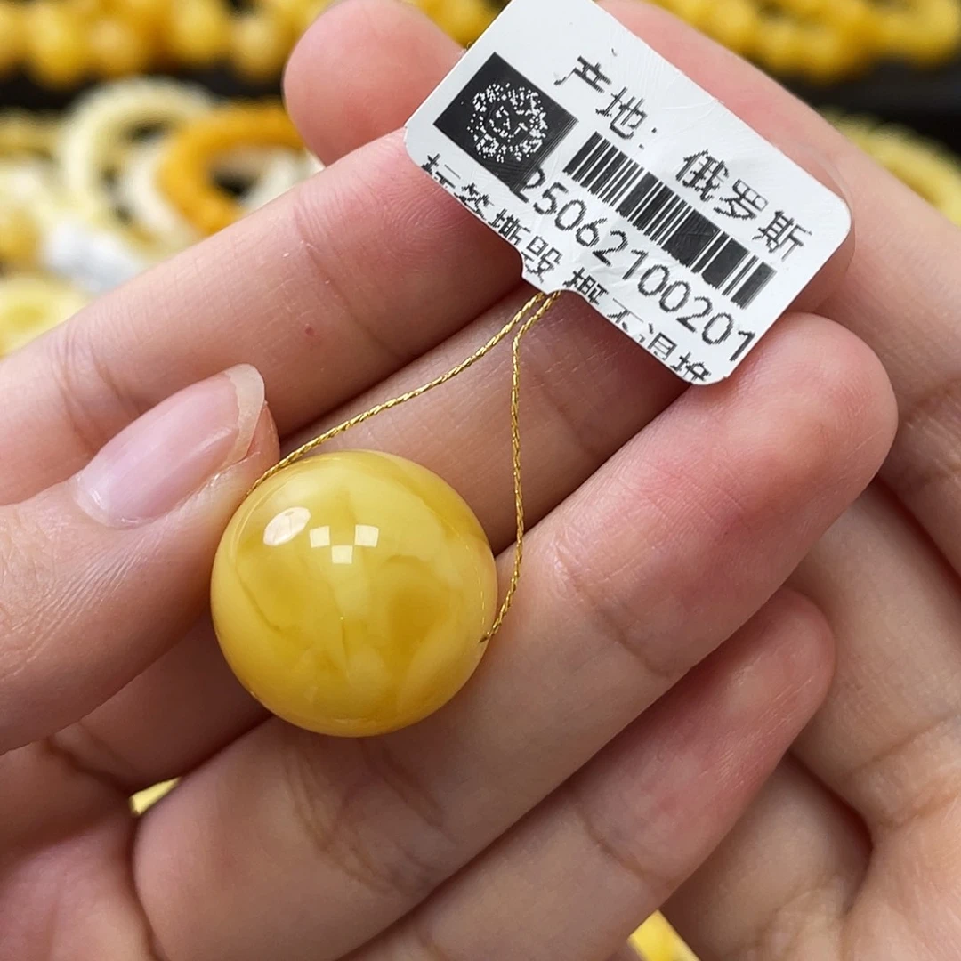 蜜蜡未镶嵌珠宝奇石瑕圆珠17.8mm