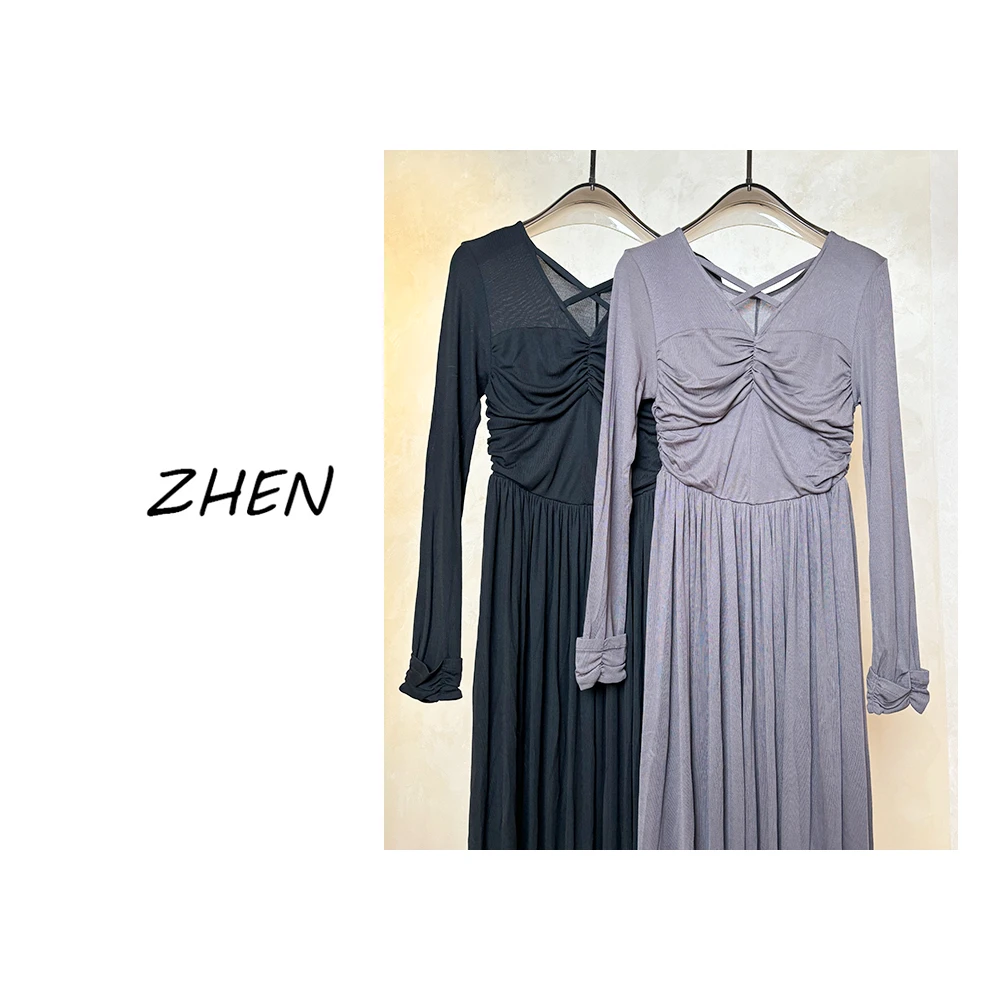 【ZHEN】25K00021 2025新款时尚气质修身显瘦小众设计连衣裙女