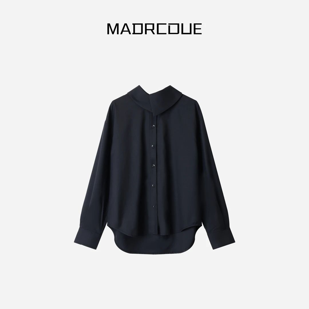MADRCOUE 翻领单排扣气质长袖衬衫605422