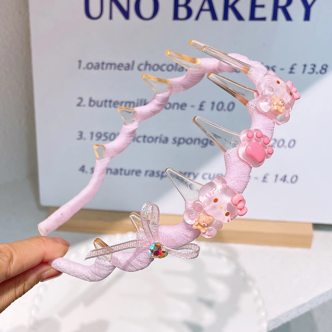 A-8886（满10米飞）卡通玩偶可爱立体蝴蝶结缠绕带齿布艺发箍  发圈