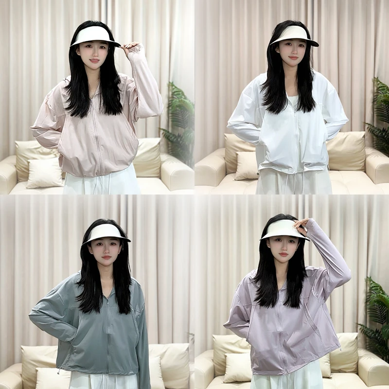 【冰皮2.0升级版】锦纶原纱抽绳防晒衣女士防紫外线透气连帽户外