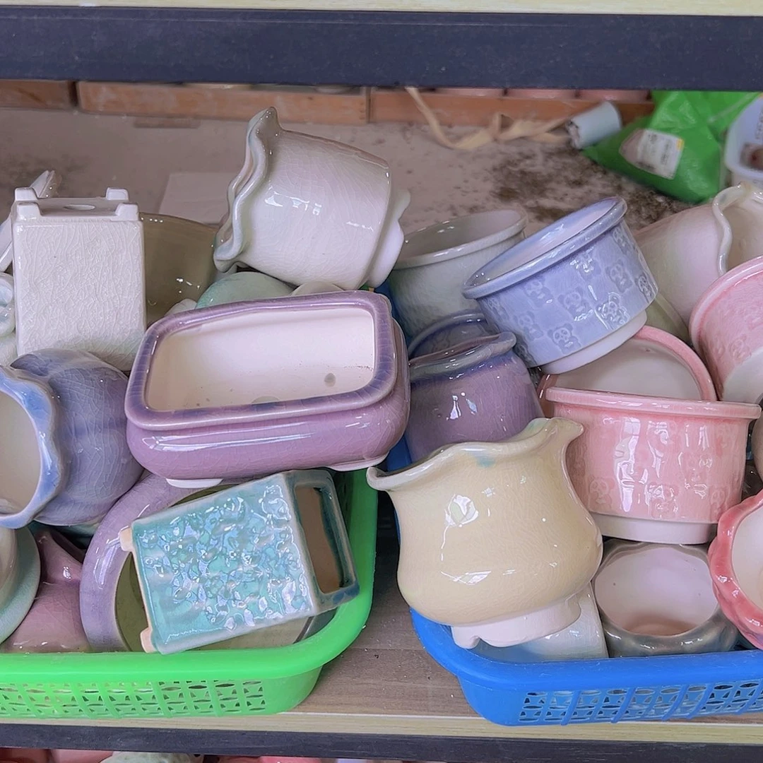 陶瓷花盆当场满12包邮随机4个