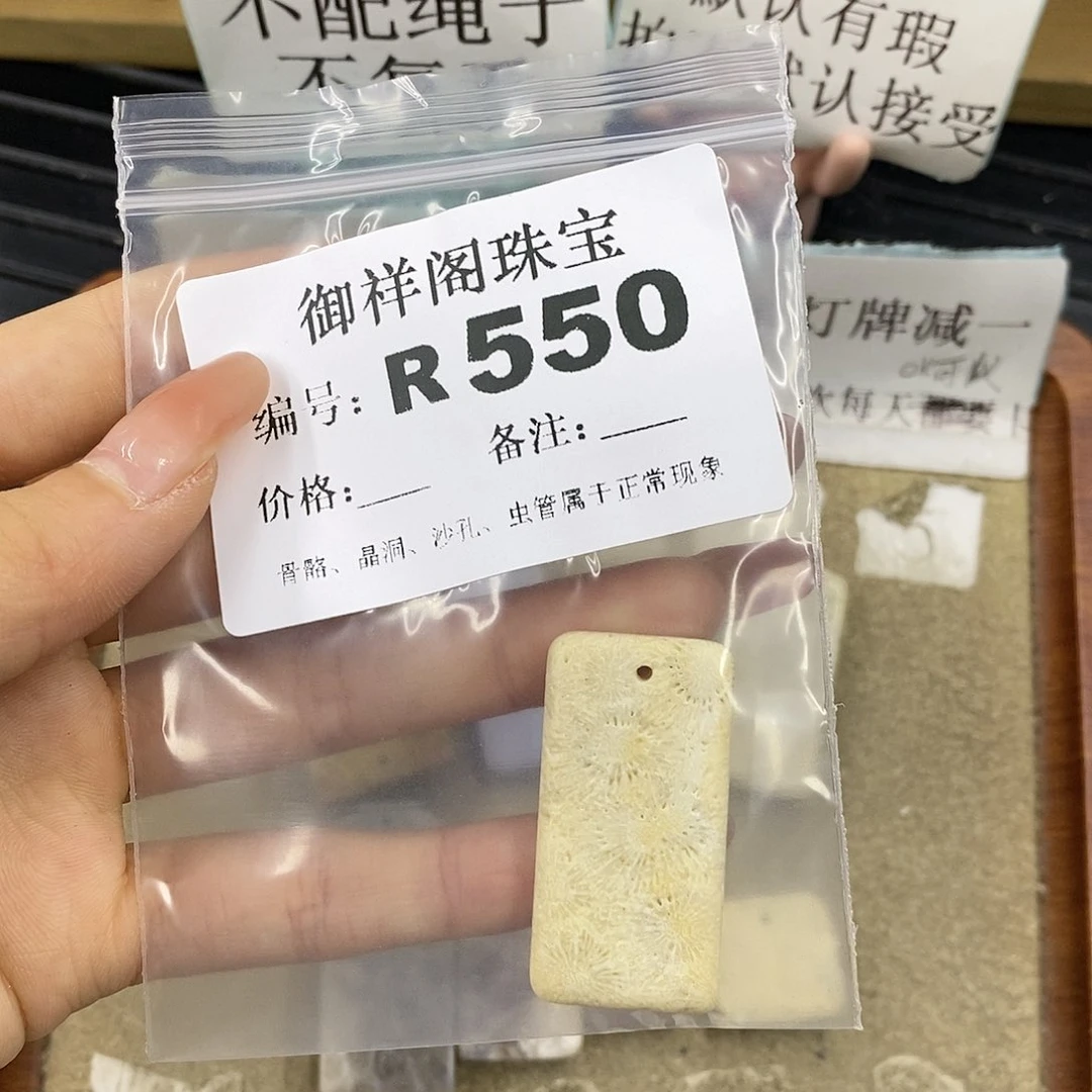 硅化珊瑚（珊瑚玉）未镶嵌颈饰清*