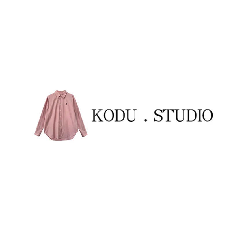 QI【刻度KODU】DG-4994早春经典百搭男友风彩色刺绣长袖宽松衬衫