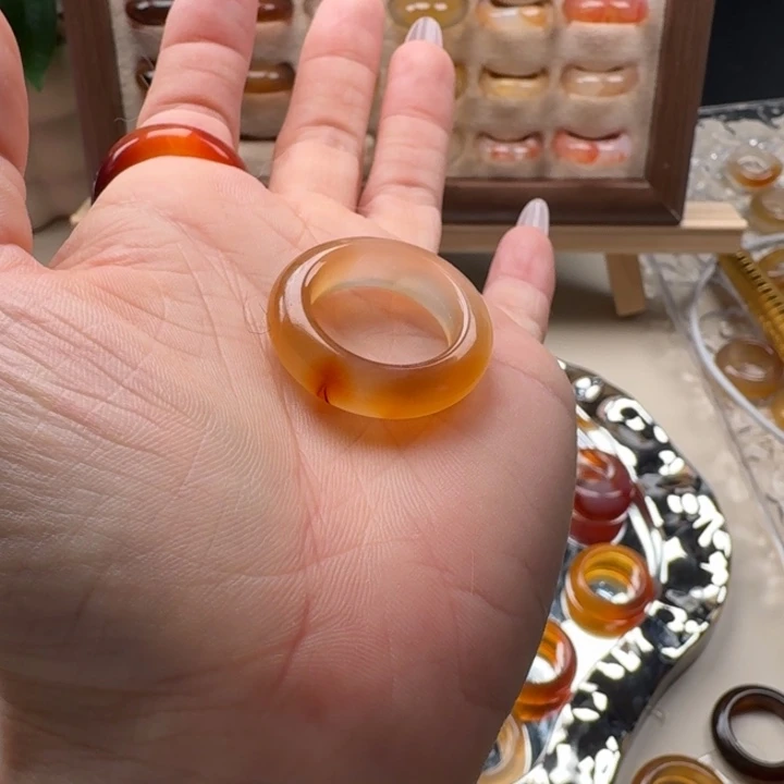 玛瑙/玉髓合金戒指玛瑙戒指未镶嵌