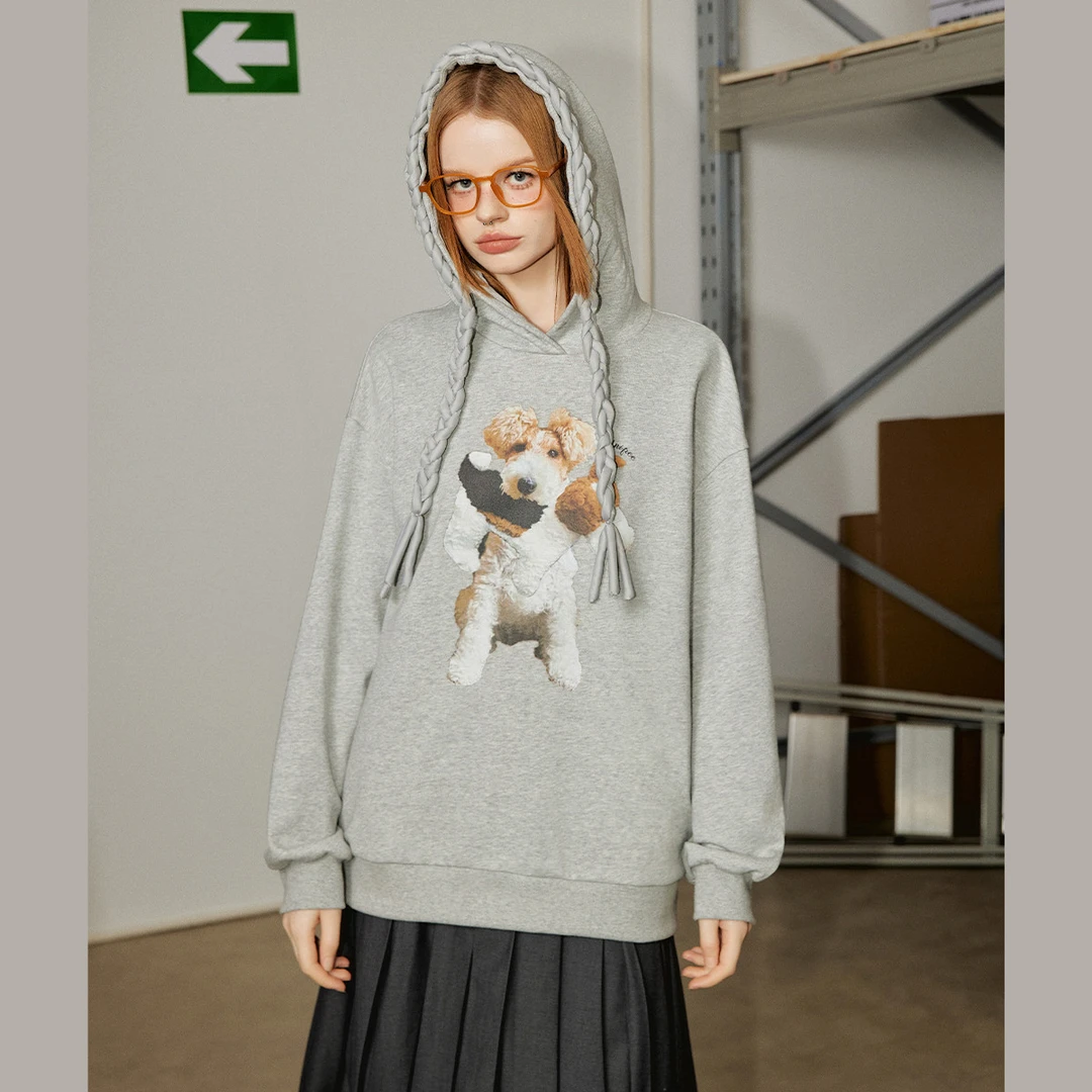 0044【金拐子专属】连帽卫衣趣味狗狗印花U243A603D1W1