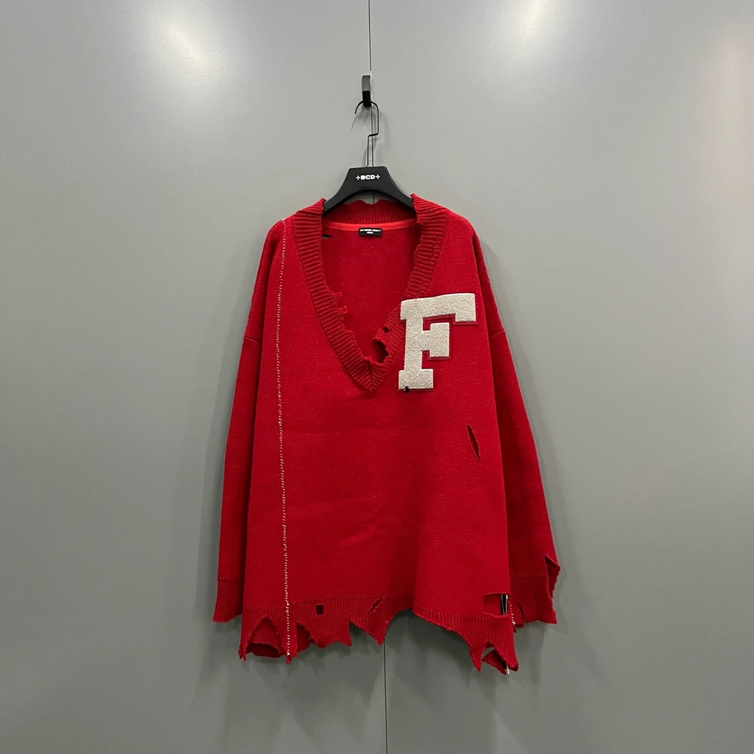 99新 Raf Simons  抓绒大F破坏针织衫 1码/98新