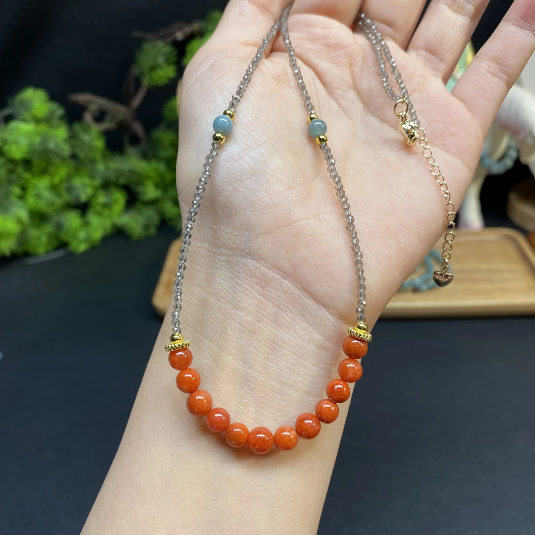 【南红5.5m颈链】A588搭配翡翠时尚百搭长链轻奢精美