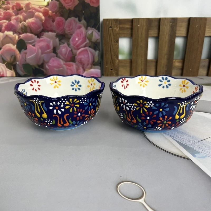【欧礼HOME】景泰蓝系列5英寸花瓣碗两个装