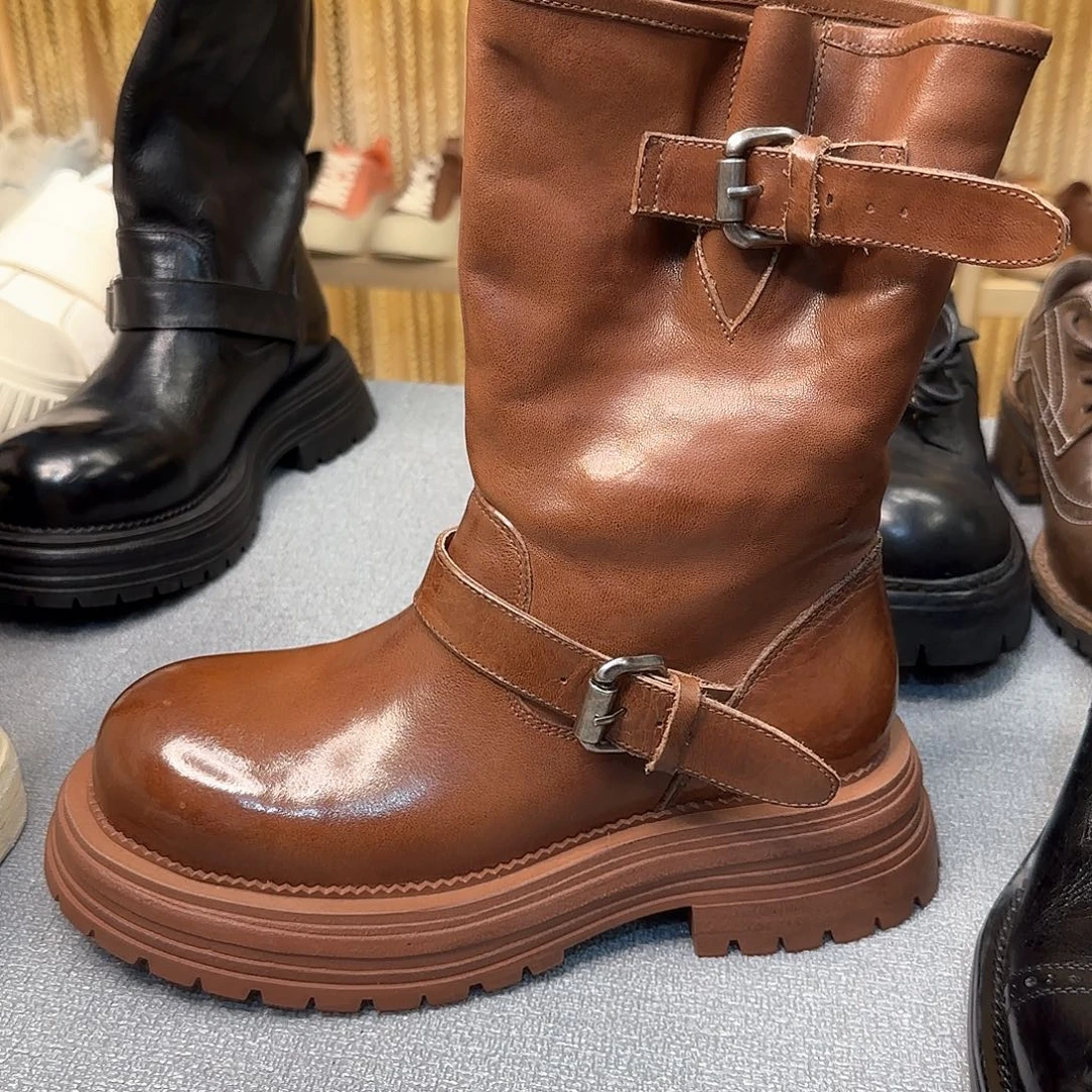 27号棕色37码烟管靴