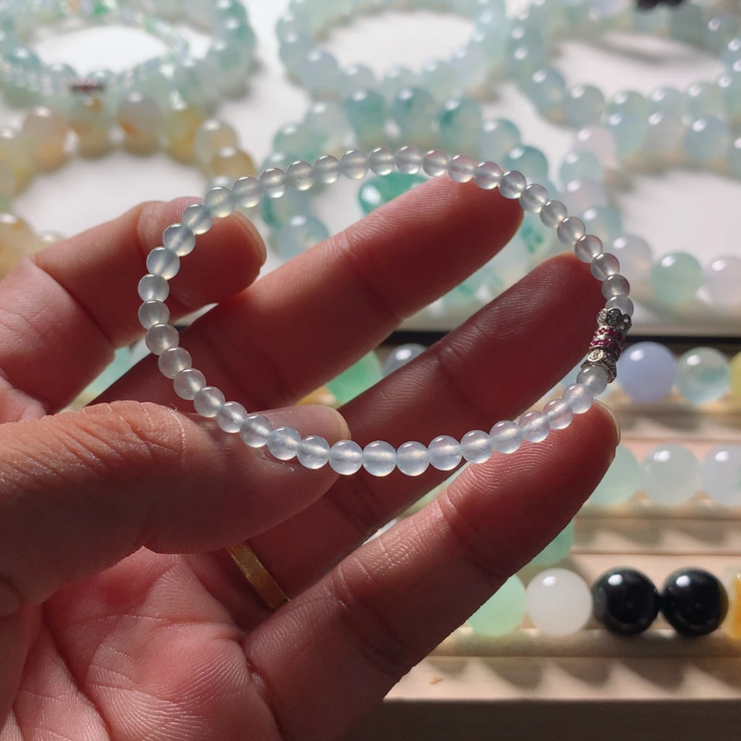 未镶嵌手链翡翠天然翡翠卡4.5手串