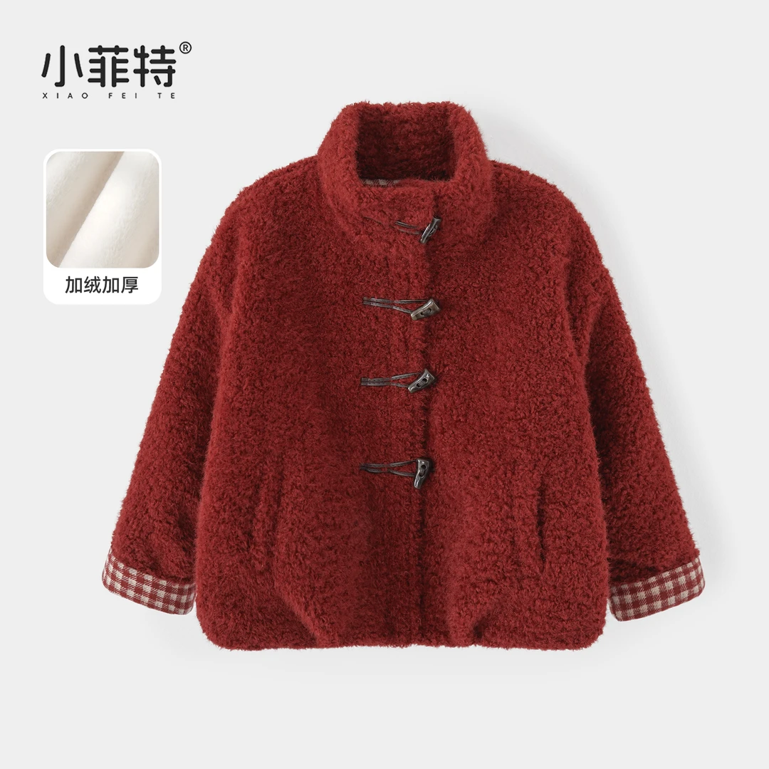 小菲特女童冬装加厚保暖外套中大童颗粒绒上衣儿童衣服YNYD58024