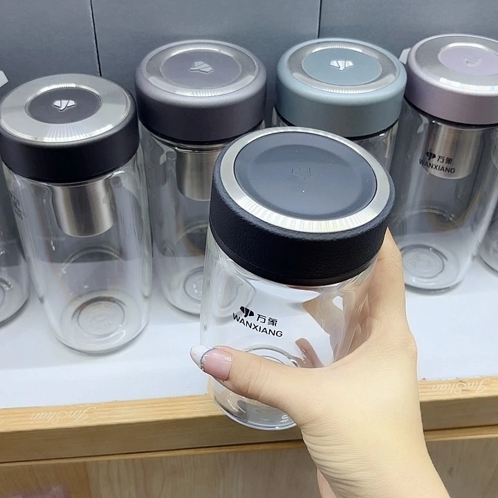 万象品牌单层玻璃杯皮纹510毫升