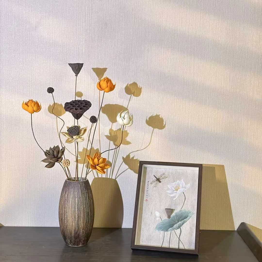 【止~观】原创手工花头花花瓶餐桌摆件装饰品干燥干花