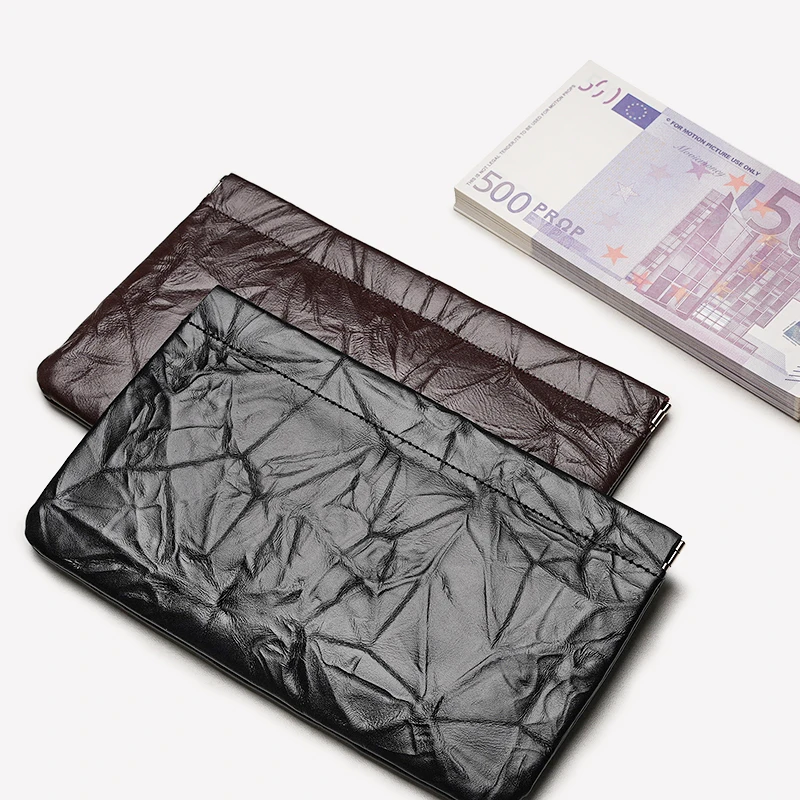 零钱包女士2025新款真皮长款男装女款万元大钞现金存放袋存钱本包