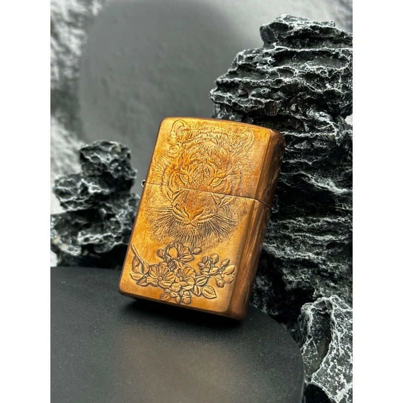 【CC】Zippo打火机G纯紫铜虎嗅蔷薇DY9902DK