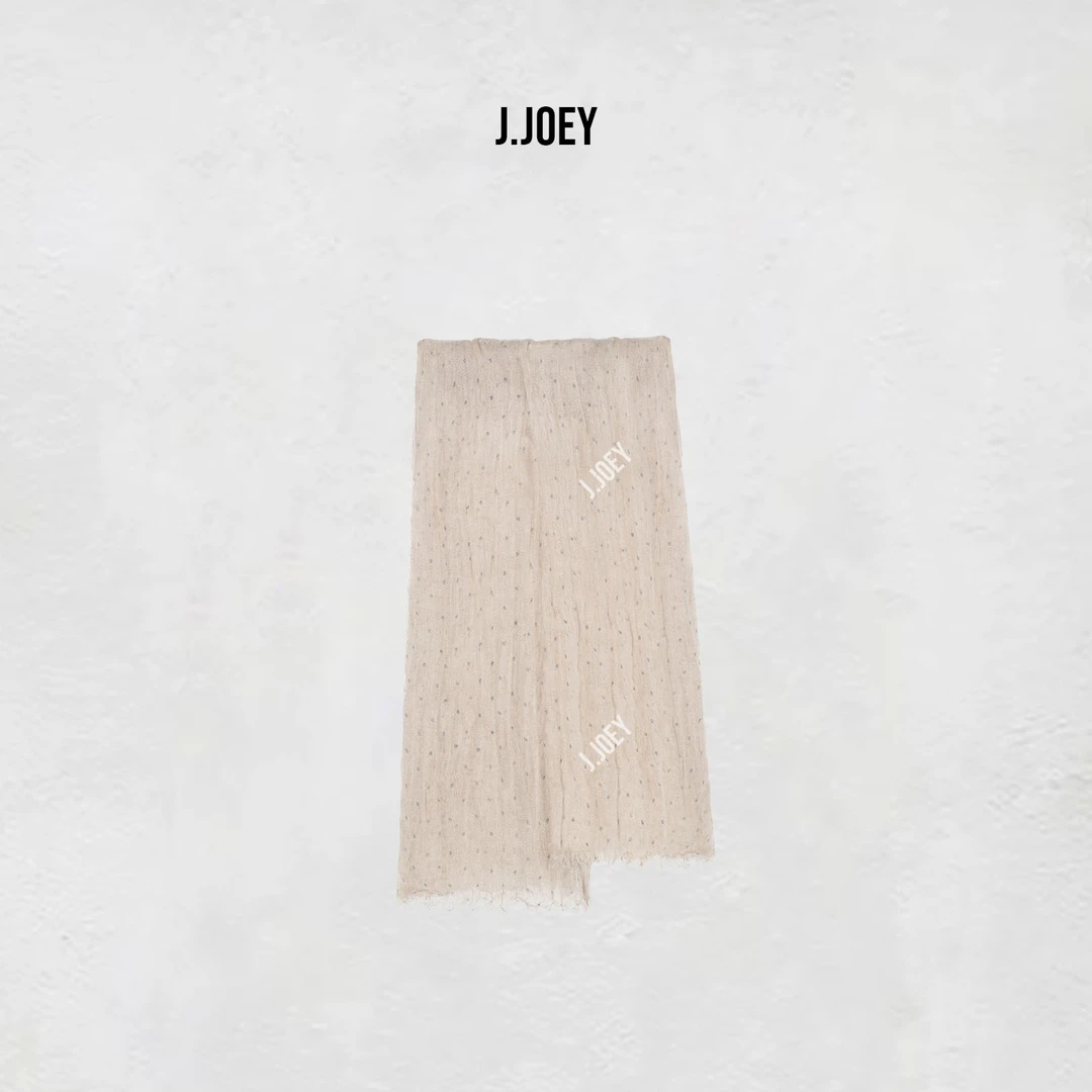 J JOEY ”亚麻波点丝巾“百搭波点时尚亚麻复古百搭丝巾围巾0699