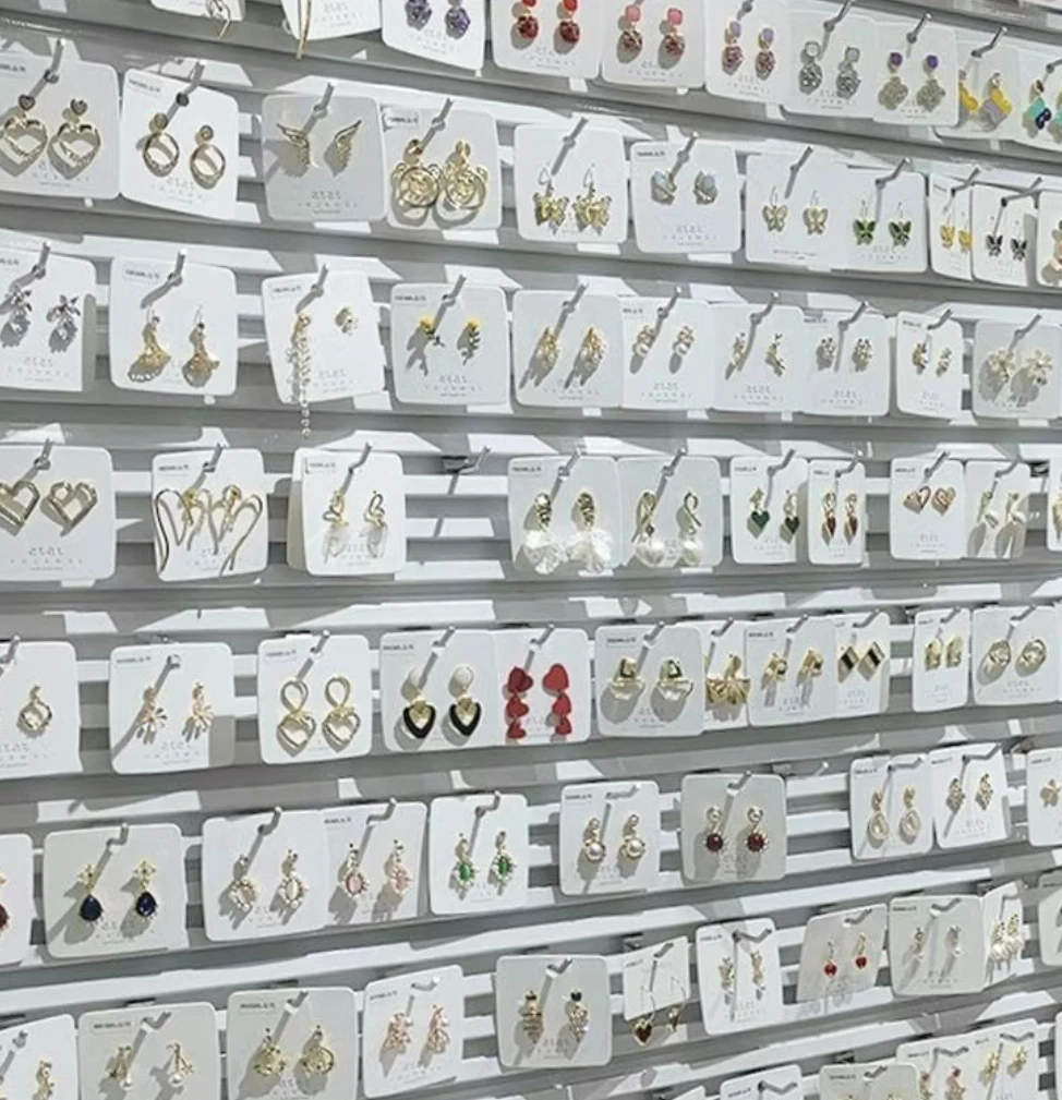 耳钉日韩白色拼色女镶嵌饰品韩版精美