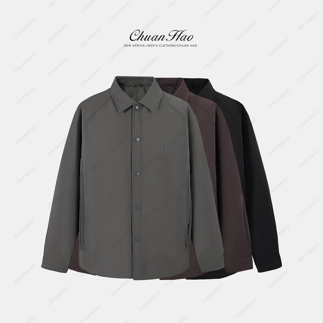 【C&H】25ss冬季纯色字母翻领工装棉服户外百搭夹克男F2585