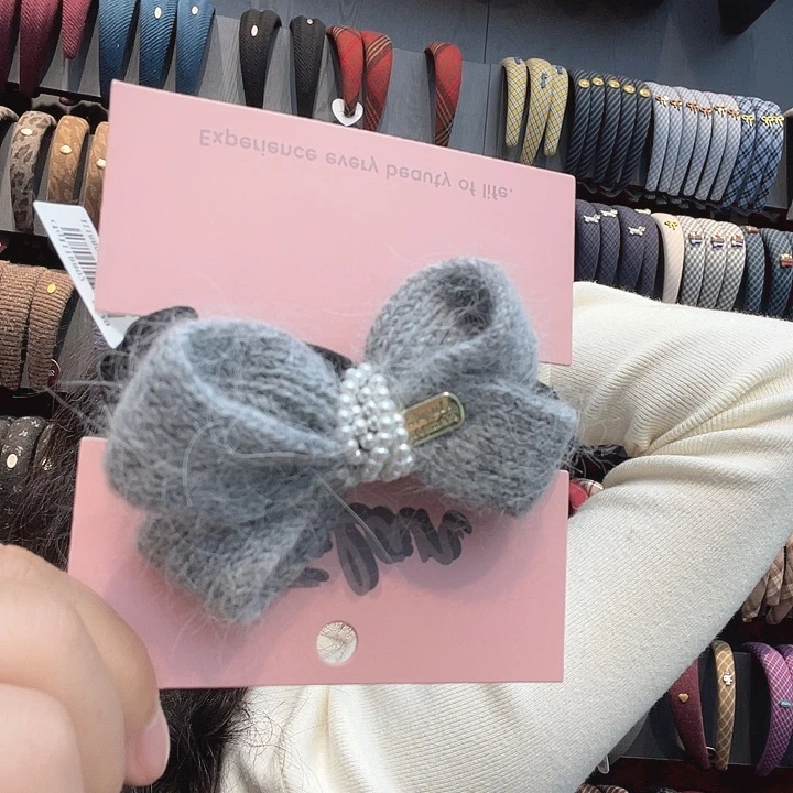 布艺铁合金灰色发圈