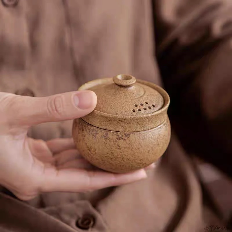 高档老岩泥复古风便携旅行茶具快客杯一人饮