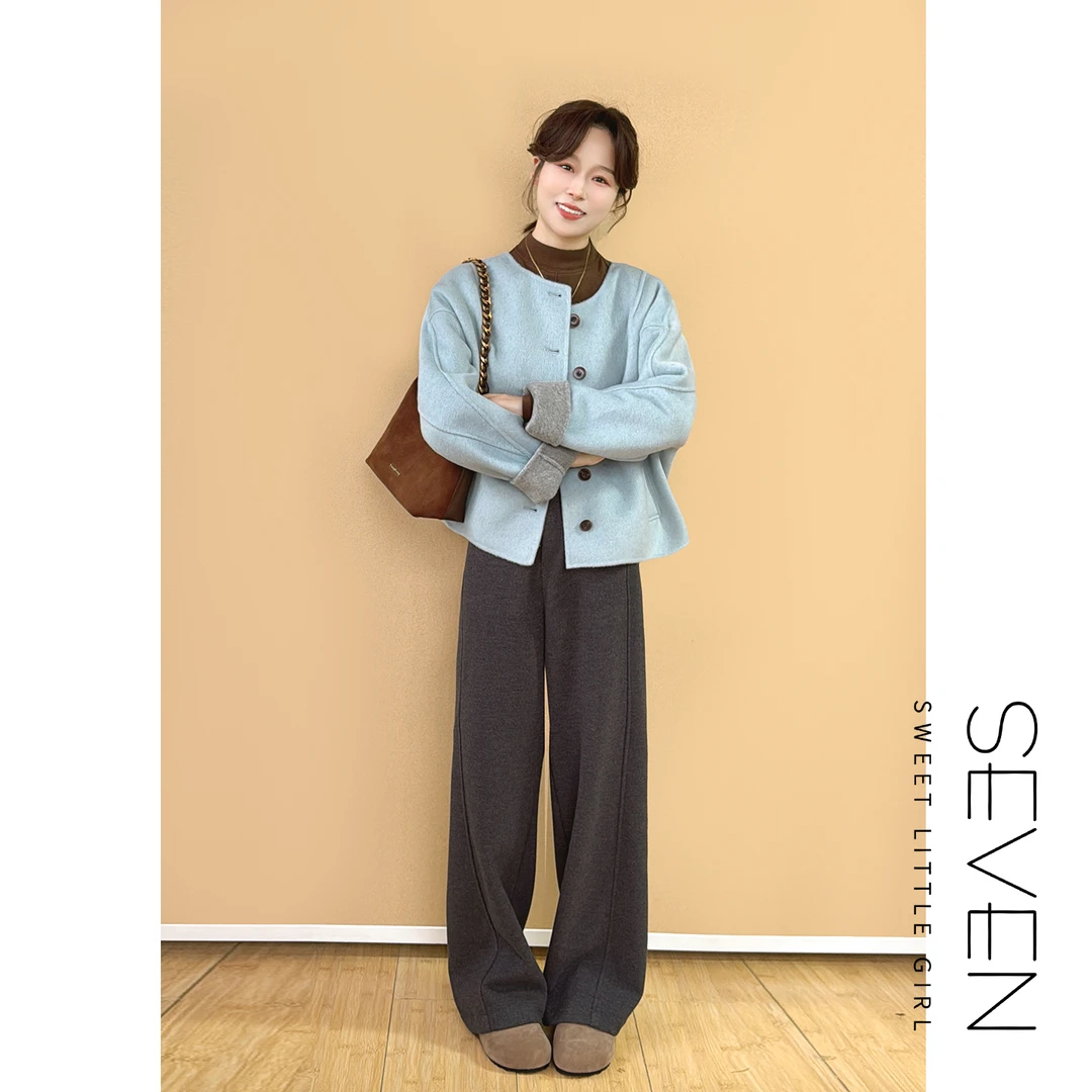 ⑦七七146小个子冬季保暖双面呢羊毛大衣外套女新款小美说不能水洗