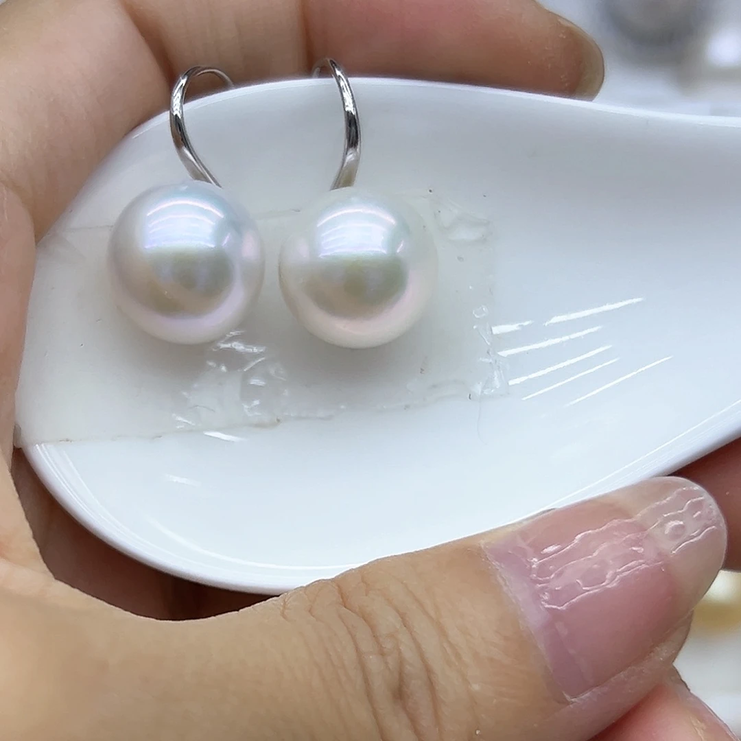 银S925镶嵌耳饰淡水珍珠甜*蜜