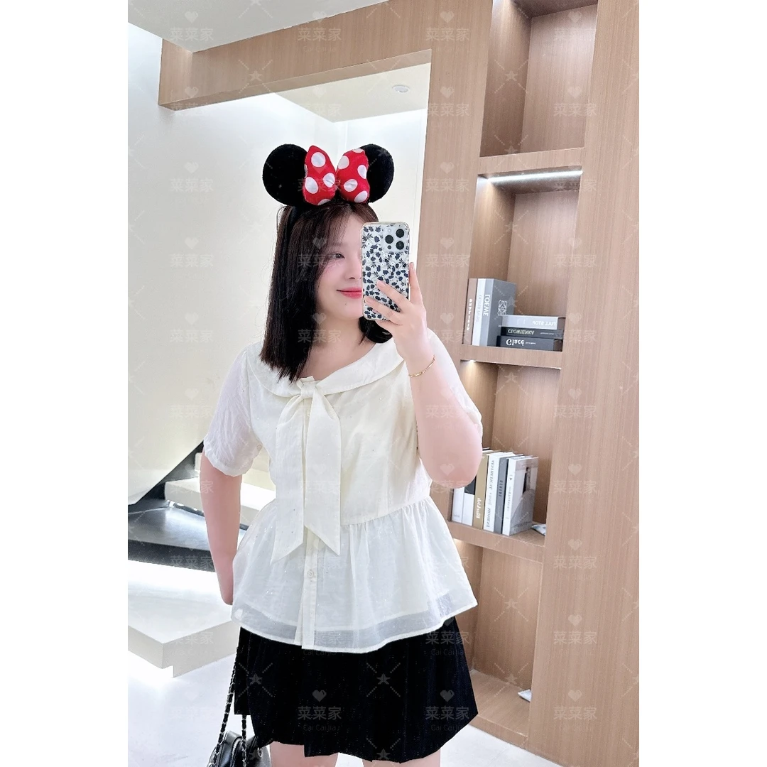 【小巧定制】2025年夏季新款百搭精致娃娃领上衣CCC11553